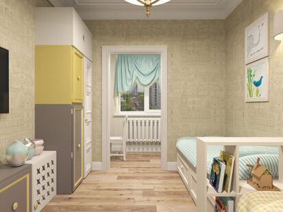 Фото № 3: Дизайн-проект детской 16.0  м² стиль Современная классика для ЖК Braer Park