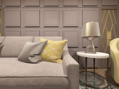 Фото № 2: Дизайн-проект зала 15.0  м² стиль Современная классика для ЖК Braer Park