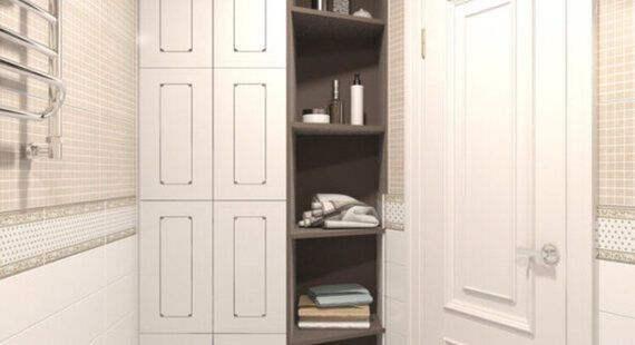 Ванная: готовый дизайн проект в стиле "Современная классика". Площадь 5.2 м² - фото №2