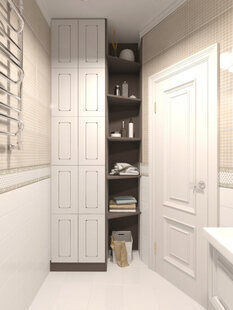 Фото № 2: Дизайн-проект ванной 5.2  м² стиль Современная классика для ЖК Braer Park