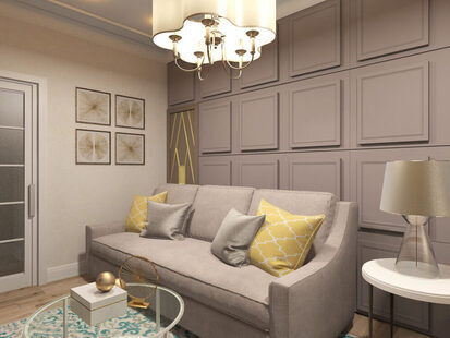 Фото № 1: Дизайн-проект трехкомнатной квартиры 89.5  м² стиль Современная классика для ЖК BRAER PARK