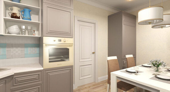 ЖК "BRAER PARK": готовый дизайн проект в стиле "Современная классика". Площадь 89.5 м² - фото №3