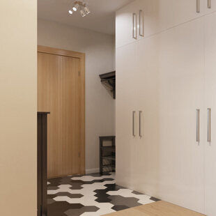 Фото № 3: Дизайн-проект квартиры-студии 35.4  м² стиль Минимализм для ЖК PLAZA