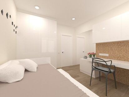 Фото № 1: Дизайн-проект трехкомнатной квартиры 86.0  м² стиль Минимализм для ЖК Дом на Окском