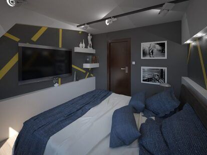 Фото № 1: Дизайн-проект двухкомнатной квартиры 59.2  м² стиль Конструктивизм для ЖК Лазурный