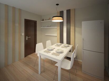 Фото № 2: Дизайн-проект двухкомнатной квартиры 59.2  м² стиль Конструктивизм для ЖК Лазурный