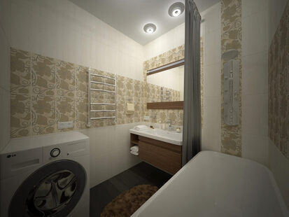 Фото № 5: Дизайн-проект двухкомнатной квартиры 59.2  м² стиль Конструктивизм для ЖК Лазурный