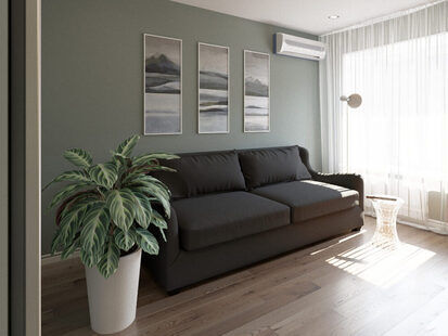 Фото № 2: Дизайн-проект двухкомнатной квартиры 52.8  м² стиль Модернизм для ЖК Новый город