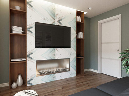 Фото № 3: Дизайн-проект двухкомнатной квартиры 52.8  м² стиль Модернизм для ЖК Новый город