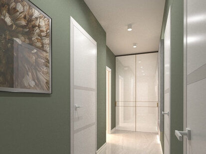 Фото № 5: Дизайн-проект двухкомнатной квартиры 52.8  м² стиль Модернизм для ЖК Новый город