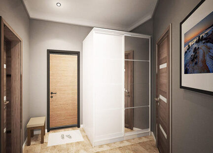 Фото № 6: Дизайн-проект квартиры-студии 35.4  м² стиль Модернизм для ЖК Петровский Квартал