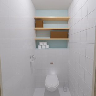 Фото № 1: Дизайн-проект туалета 1.8  м² Скандинавский стиль для ЖК Авиатор