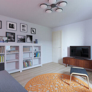 Фото № 1: Дизайн-проект зала 16.6  м² Скандинавский стиль для ЖК Авиатор