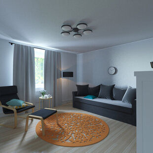 Фото № 2: Дизайн-проект зала 16.6  м² Скандинавский стиль для ЖК Авиатор