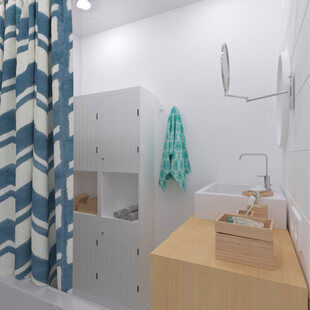 Фото № 1: Дизайн-проект ванной 3.1  м² Скандинавский стиль для ЖК Авиатор