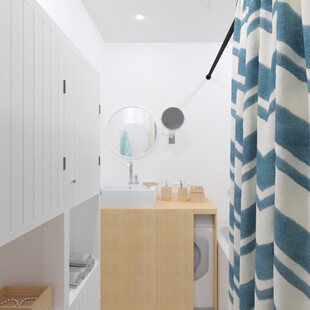 Фото № 2: Дизайн-проект ванной 3.1  м² Скандинавский стиль для ЖК Авиатор