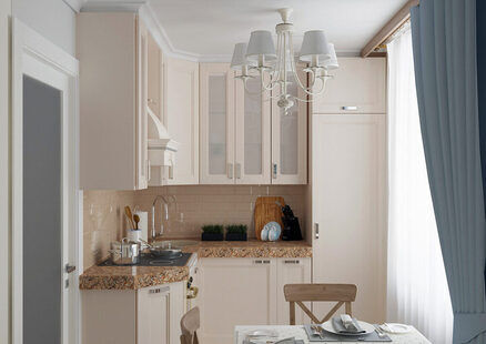 Фото № 4: Дизайн-проект однокомнатной квартиры 29.0  м² стиль Современная классика для ЖК Эверест