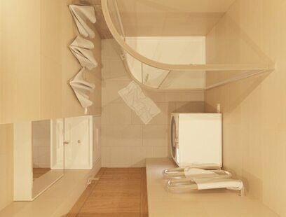 Фото № 1: Дизайн-проект ванной 3.5  м² Скандинавский стиль для ЖК Петровский квартал