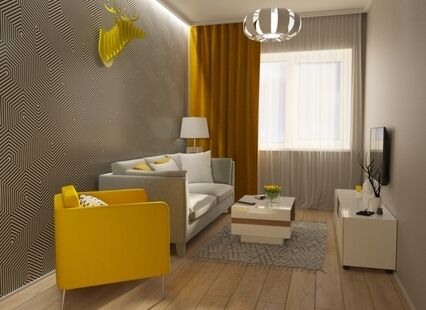 Фото № 1: Дизайн-проект двухкомнатной квартиры 54.5  м² Скандинавский стиль для ЖК Петровский Квартал