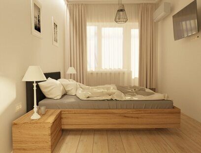 Фото № 3: Дизайн-проект двухкомнатной квартиры 54.5  м² Скандинавский стиль для ЖК Петровский Квартал