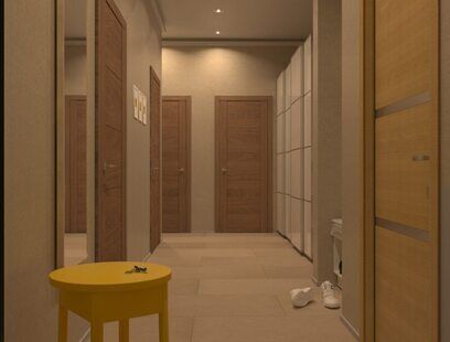 Фото № 4: Дизайн-проект двухкомнатной квартиры 54.5  м² Скандинавский стиль для ЖК Петровский Квартал