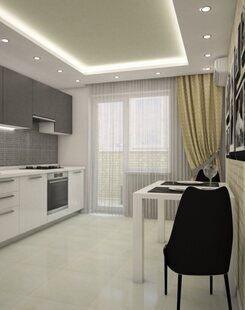 Фото № 3: Дизайн-проект однокомнатной квартиры 40.3  м² стиль Контемпорари для ЖК Алые паруса