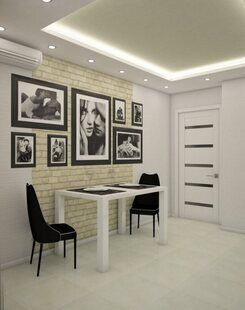 Фото № 6: Дизайн-проект однокомнатной квартиры 40.3  м² стиль Контемпорари для ЖК Алые паруса