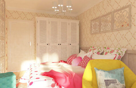 Фото № 2: Дизайн-проект детской 13.7  м² стиль Прованс для ЖК Лазурный