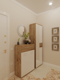 Фото № 6: Дизайн-проект однокомнатной квартиры 45.5  м² стиль Модернизм для ЖК Мещера