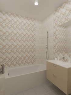 Фото № 2: Дизайн-проект однокомнатной квартиры 45.5  м² стиль Модернизм для ЖК Мещера