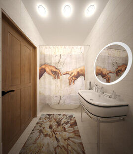 Фото № 1: Дизайн-проект ванной 3.4  м² стиль Минимализм для ЖК Лайт Сити LS