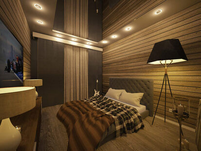 Фото № 2: Дизайн-проект спальни 11.4  м² стиль Минимализм для ЖК Лайт Сити LS