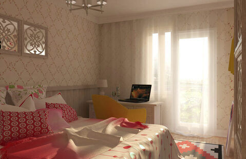 Фото № 2: Дизайн-проект трехкомнатной квартиры 85.3  м² стиль Прованс для ЖК Лазурный