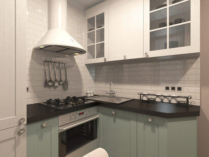 Фото № 5: Дизайн-проект однокомнатной квартиры 37.2  м² стиль Современная классика п-44т, секция 1-1