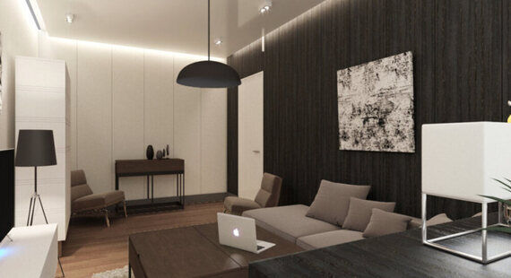 П-44Т: готовый дизайн проект в стиле "Минимализм". Площадь 40.9 м² - фото №6