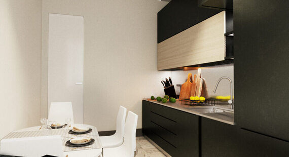 П-44Т: готовый дизайн проект в стиле "Минимализм". Площадь 40.9 м² - фото №3