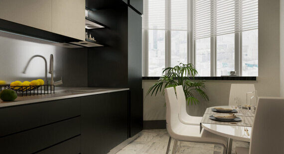 П-44Т: готовый дизайн проект в стиле "Минимализм". Площадь 40.9 м² - фото №4