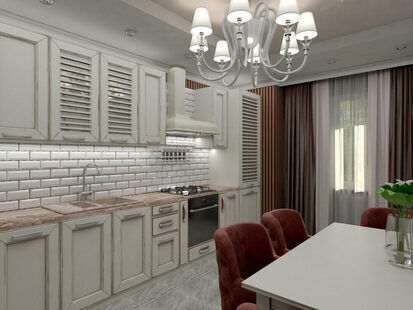 Фото № 4: Дизайн-проект кухни 13.0  м² стиль Современная классика для ЖК Мещера