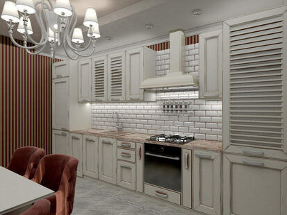 Фото № 3: Дизайн-проект кухни 13.0  м² стиль Современная классика для ЖК Мещера