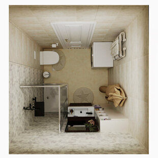 Фото № 3: Дизайн-проект совмещенного санузла 3.9  м² Скандинавский стиль для ЖК Петровский Квартал