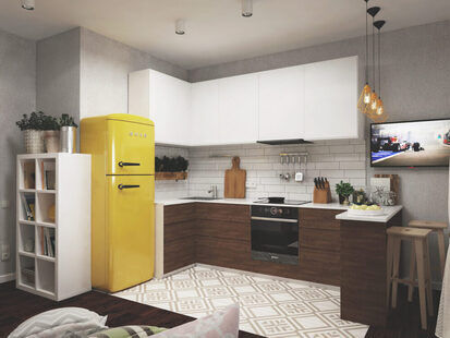 Фото № 6: Дизайн-проект квартиры-студии 26.2  м² Скандинавский стиль для ЖК Петровский Квартал