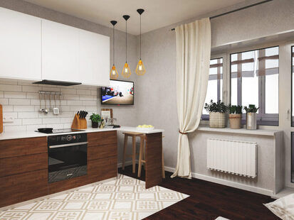 Фото № 5: Дизайн-проект квартиры-студии 26.2  м² Скандинавский стиль для ЖК Петровский Квартал