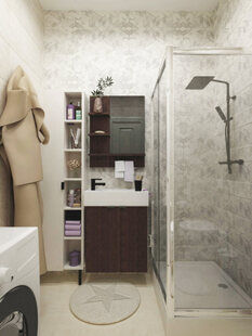 Фото № 4: Дизайн-проект квартиры-студии 26.2  м² Скандинавский стиль для ЖК Петровский Квартал