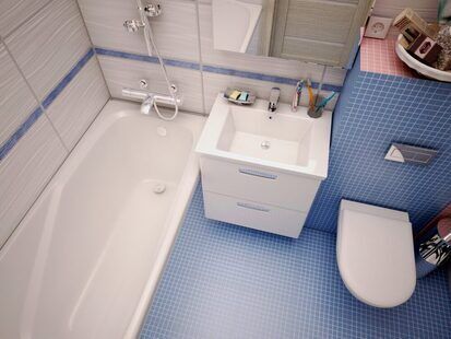 Фото № 3: Дизайн-проект совмещенного санузла 3.3  м² стиль Поп-арт для ЖК Современный