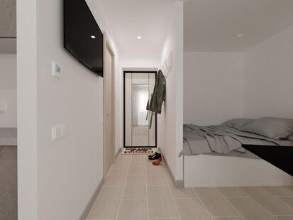 Фото № 4: Дизайн-проект студии 17.4  м² стиль Минимализм для ЖК Эверест