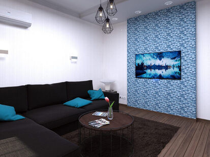 Фото № 2: Дизайн-проект зала 16.6  м² Скандинавский стиль для ЖК Мещера