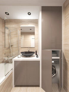 Фото № 1: Дизайн-проект ванной 4.2  м² стиль Американская классика для ЖК Мещера