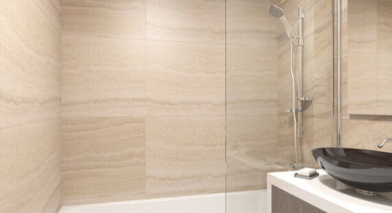 Ванная: готовый дизайн проект в стиле "Американская классика". Площадь 4.2 м² - фото №2