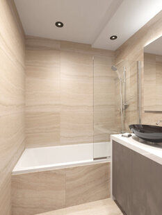 Фото № 2: Дизайн-проект ванной 4.2  м² стиль Американская классика для ЖК Мещера