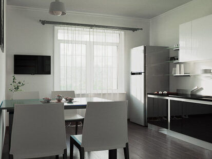 Фото № 2: Дизайн-проект кухни 13.0  м² стиль Минимализм для ЖК Современный